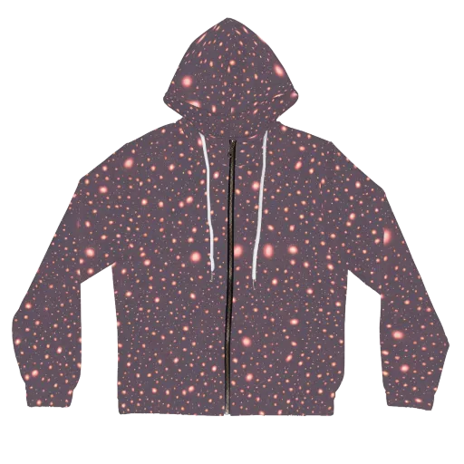 Coral Stardust on a Women's Full-Zip Hoodie