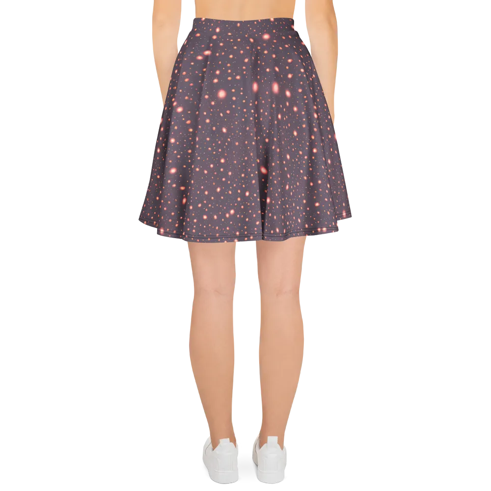 Coral Stardust on Skater Skirt — Back