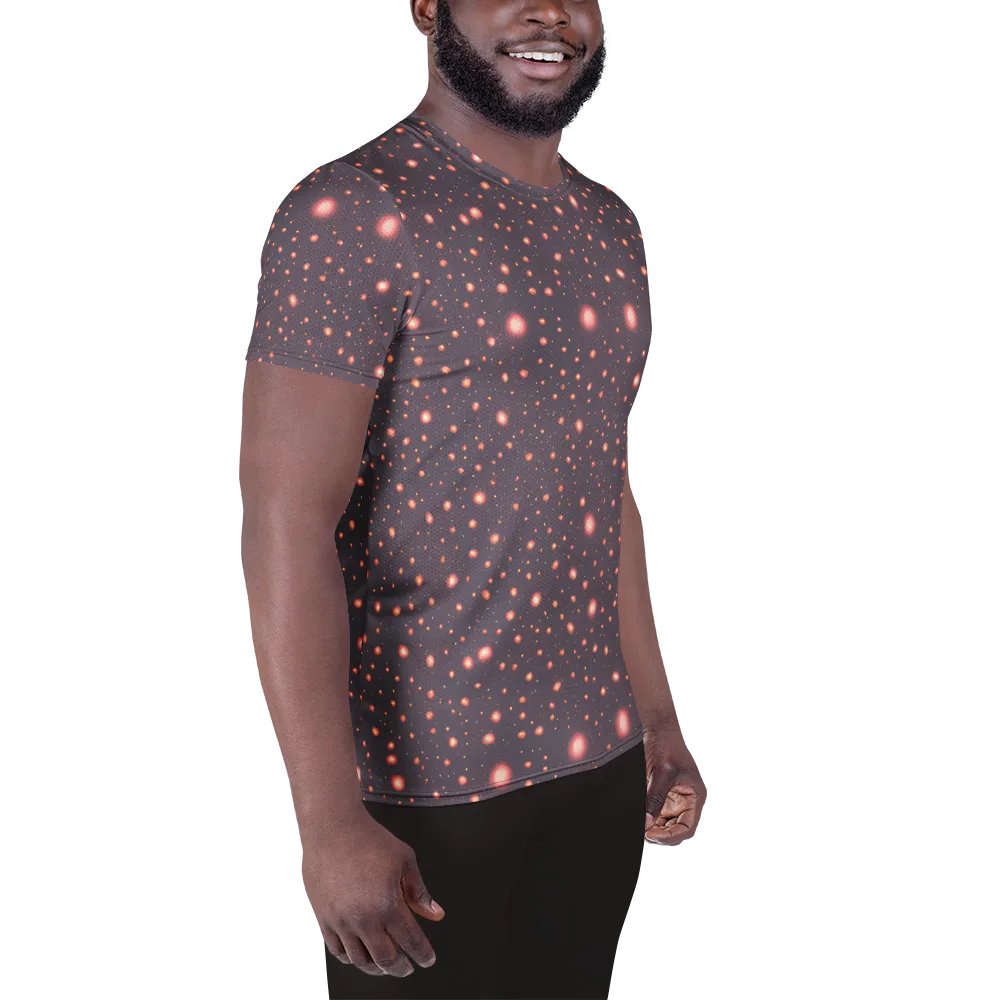 Coral Stardust on Men's Athletic T-Shirt — Right