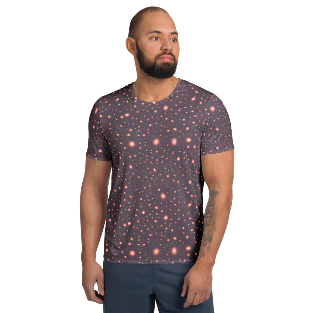 Coral Stardust on Men's Athletic T-Shirt — Front