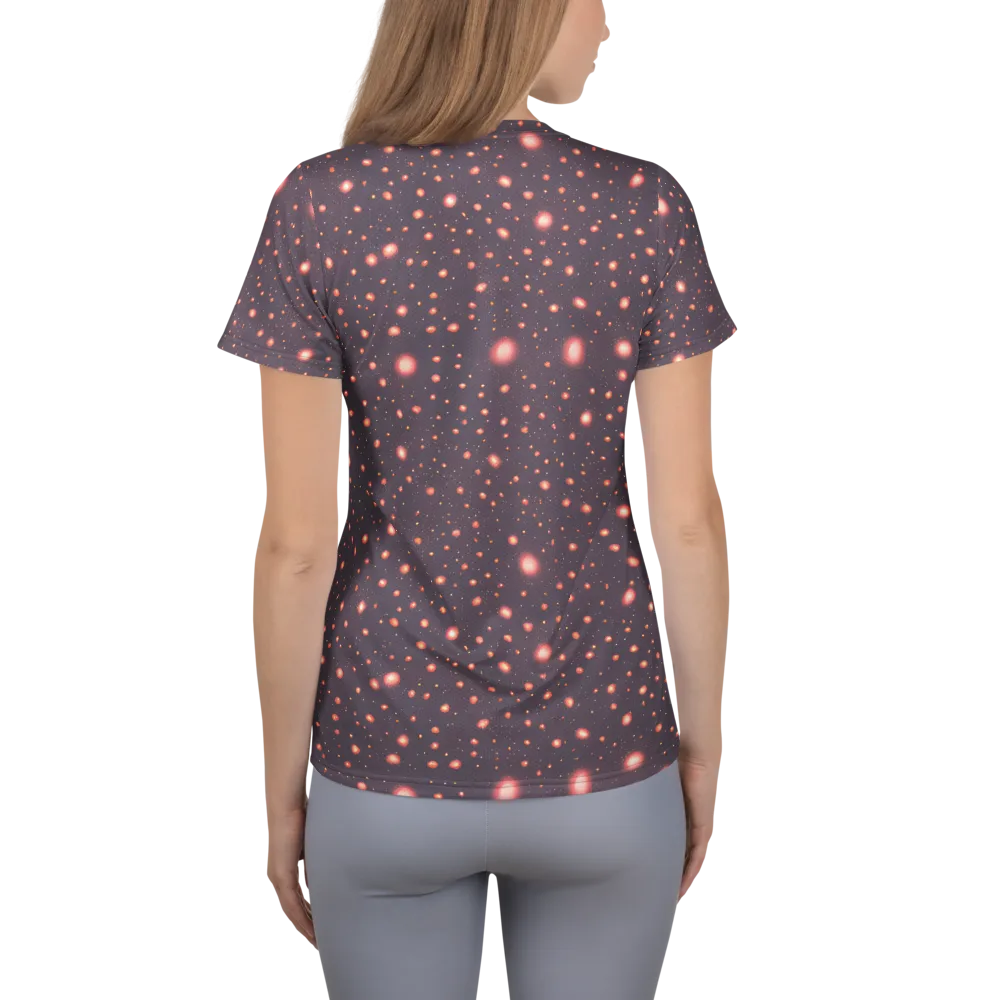 Coral Stardust on Women's Athletic T-Shirt — Back