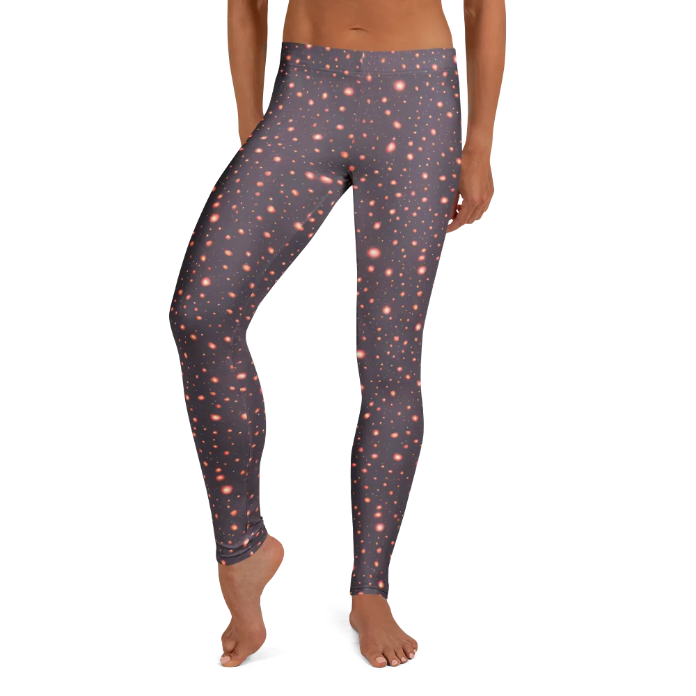 Coral Stardust on Leggings — Front