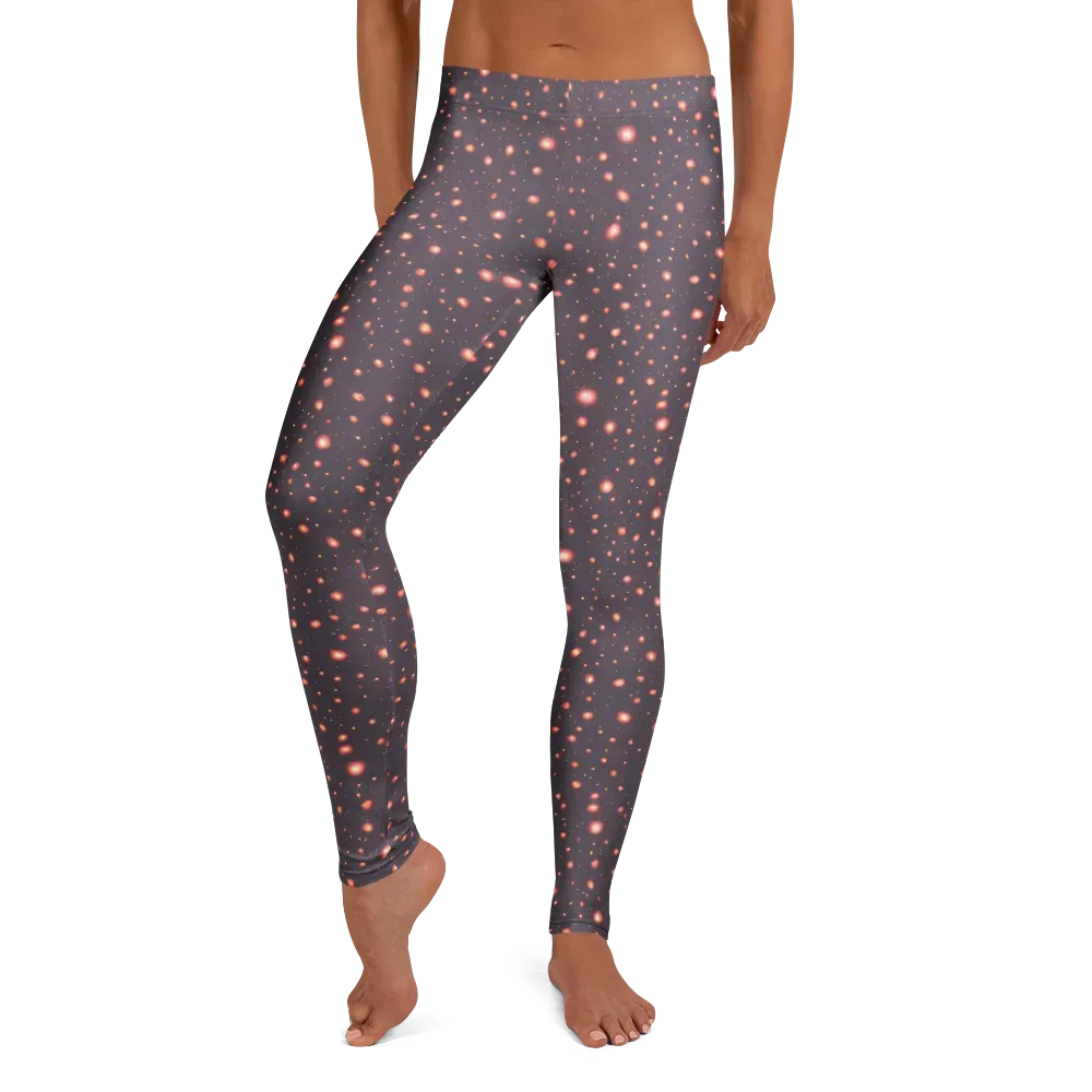 Coral Stardust on Leggings — Front