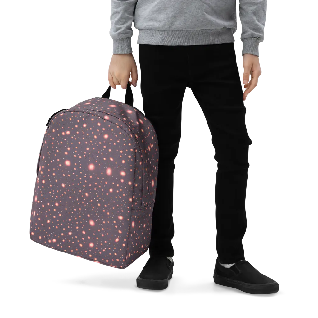 Coral Stardust on Minimalist Backpack — Zoomed-in