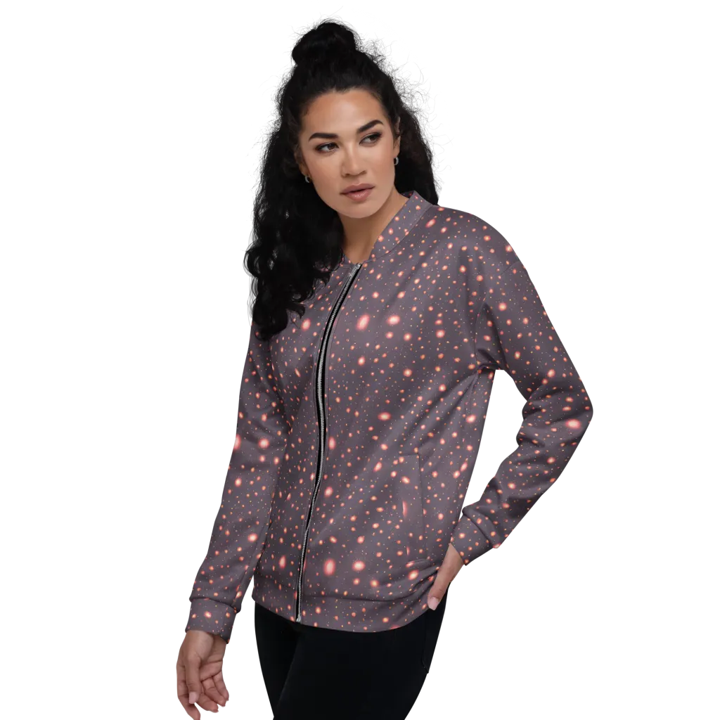 Coral Stardust on Bomber Jacket — Left