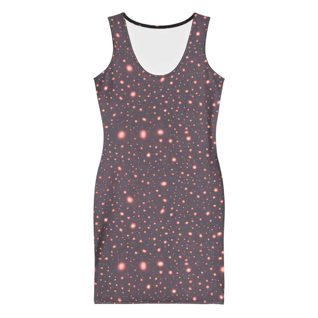 Coral Stardust on Bodycon Dress — Front