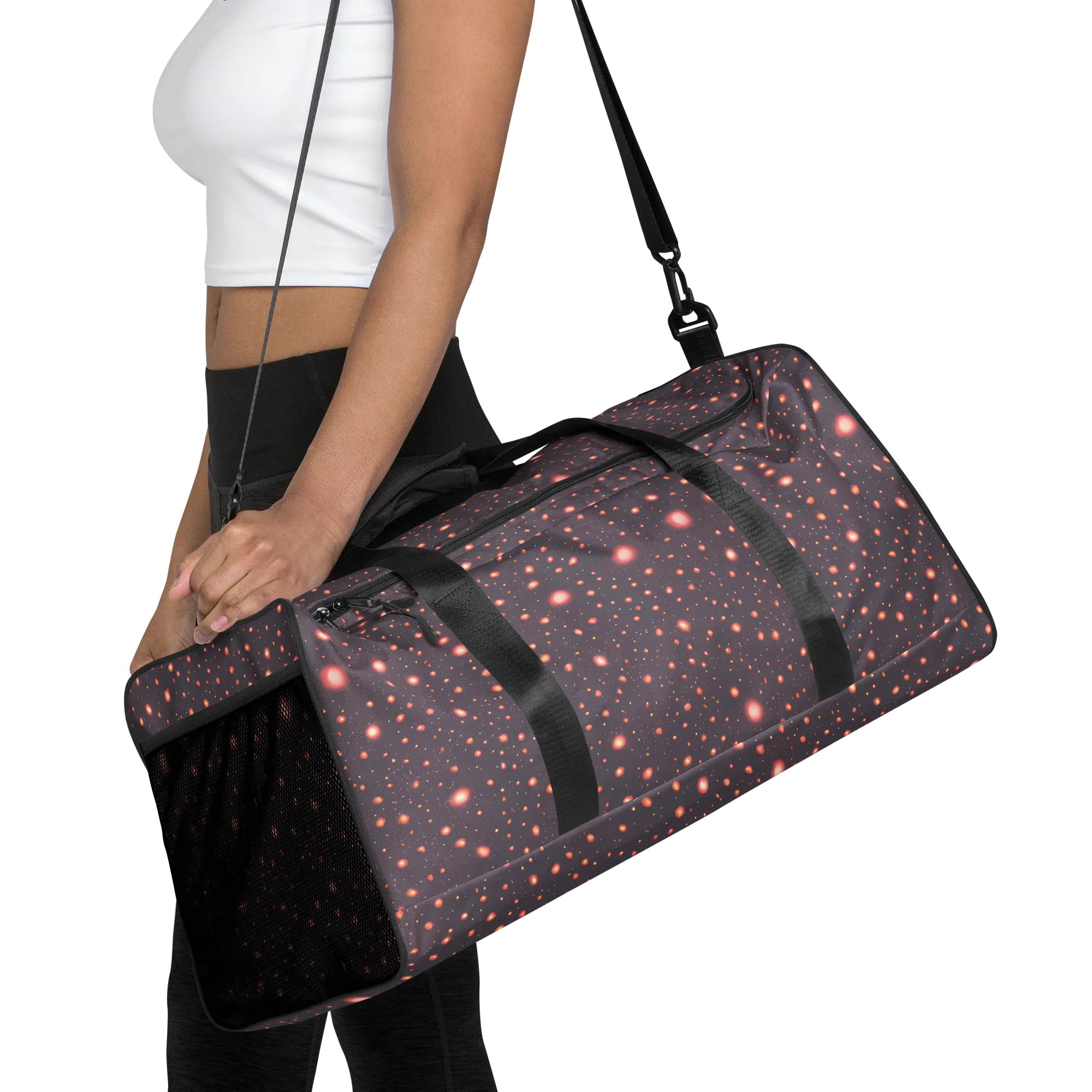 Coral Stardust on Duffle Bag — Front
