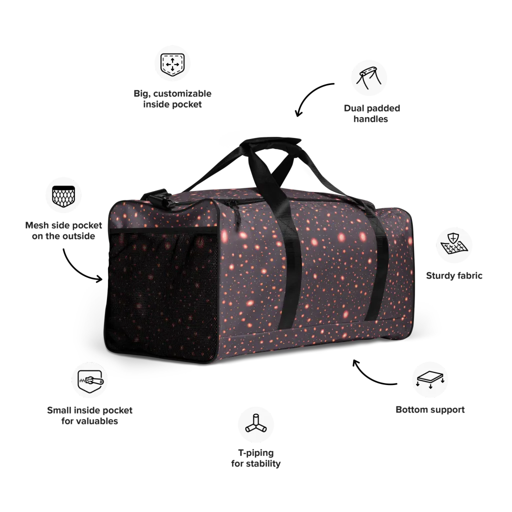 Coral Stardust on Duffle Bag — Right Front