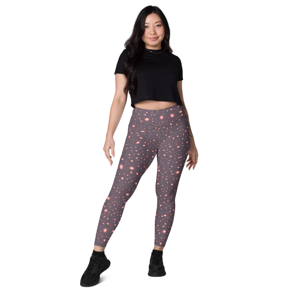 Coral Stardust on Leggings with Pockets — Front