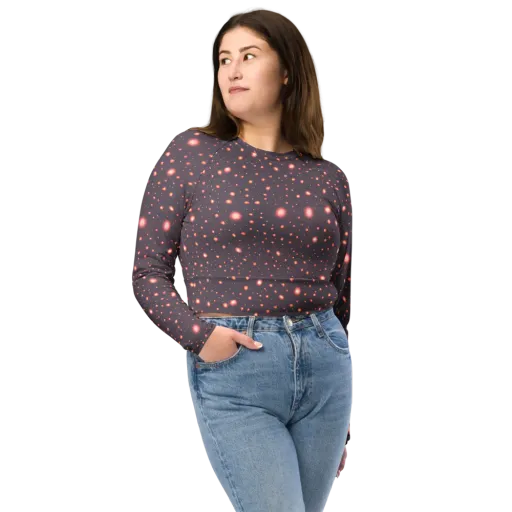 Coral Stardust on a Long Sleeve Crop Top