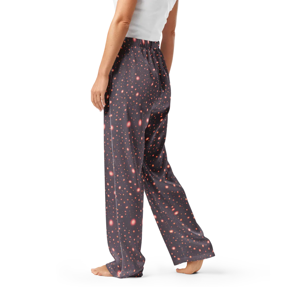 Coral Stardust on Women's Pajama Pants — Left