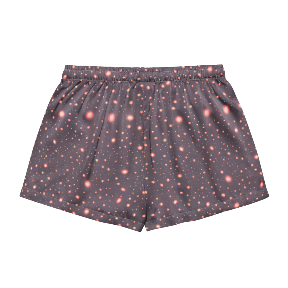 Coral Stardust on Women's Pajama Shorts — Back