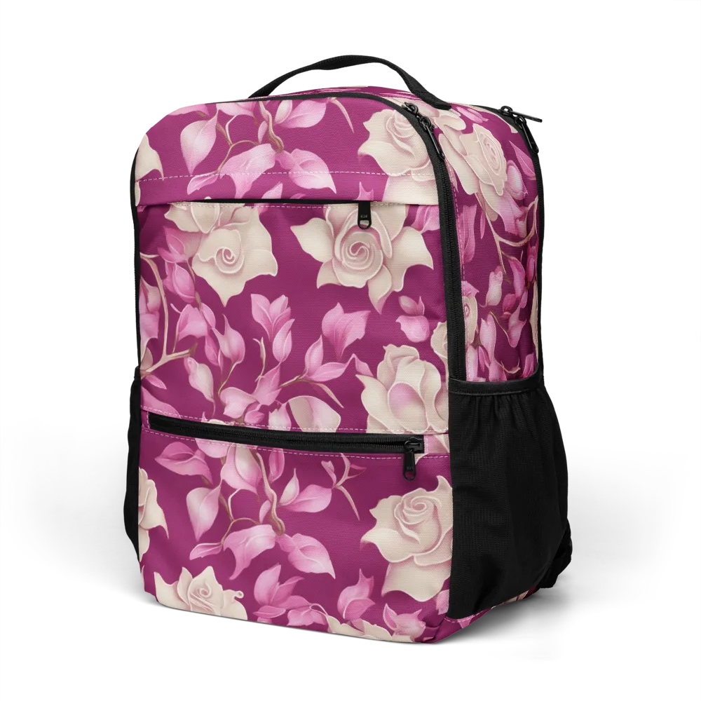 Velvet Rose Rhapsody on Utility Backpack — Left Front
