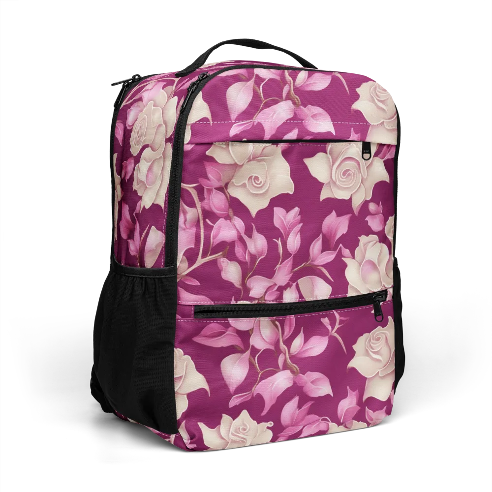 Velvet Rose Rhapsody on Utility Backpack — Right Front