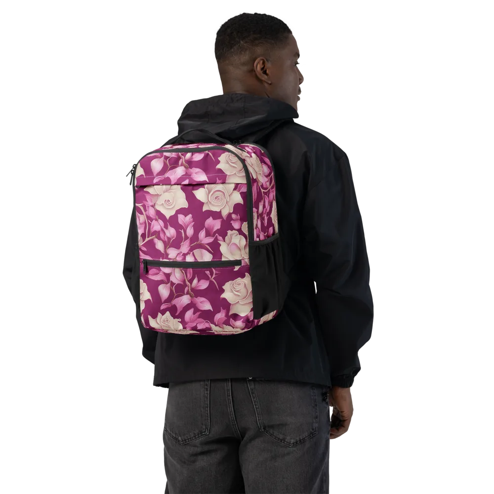 Velvet Rose Rhapsody on Utility Backpack — Back