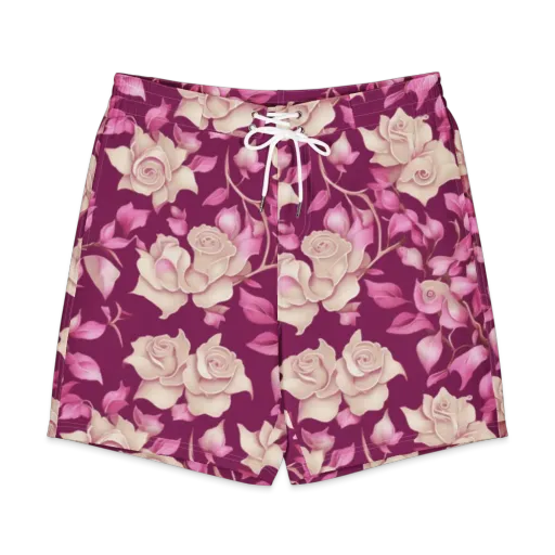 Velvet Rose Rhapsody on a Men's Board Shorts