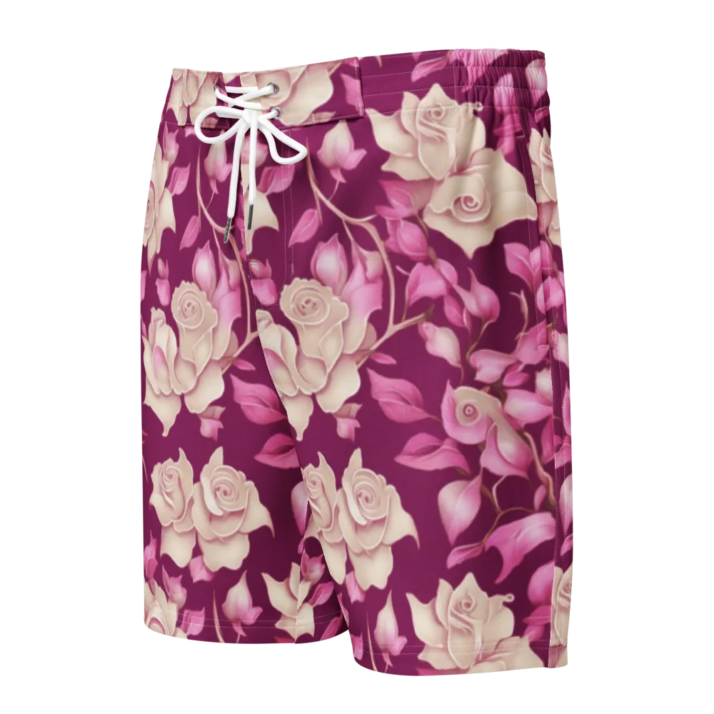 Velvet Rose Rhapsody on Men's Board Shorts — Front