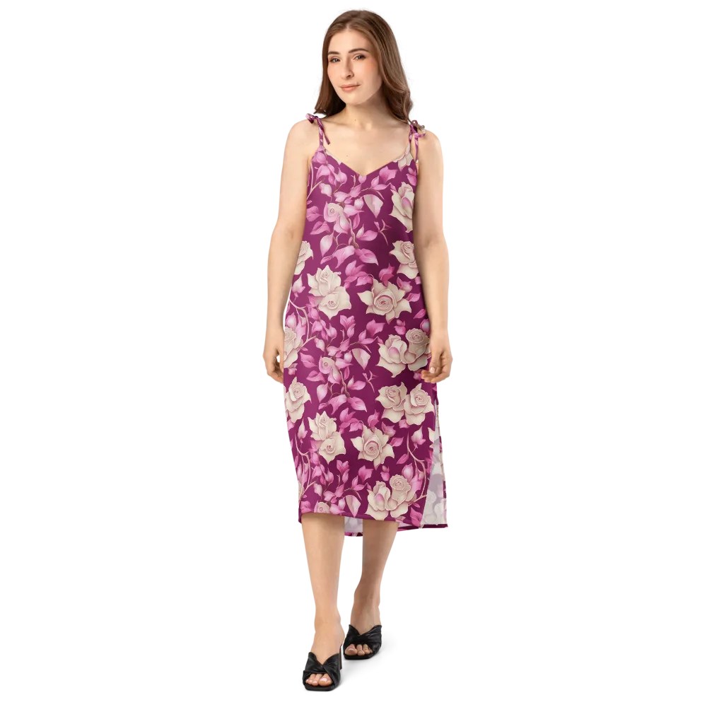 Velvet Rose Rhapsody on Slip Dress — Front