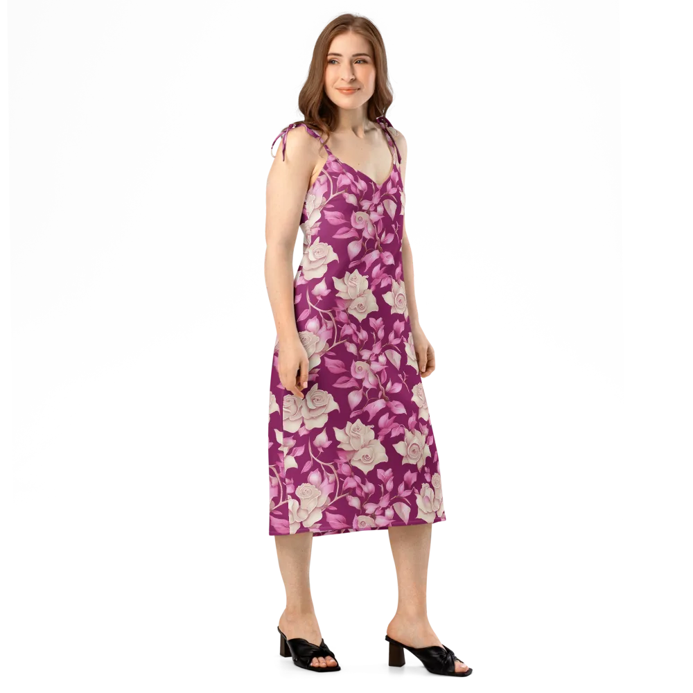 Velvet Rose Rhapsody on Slip Dress — Right Front