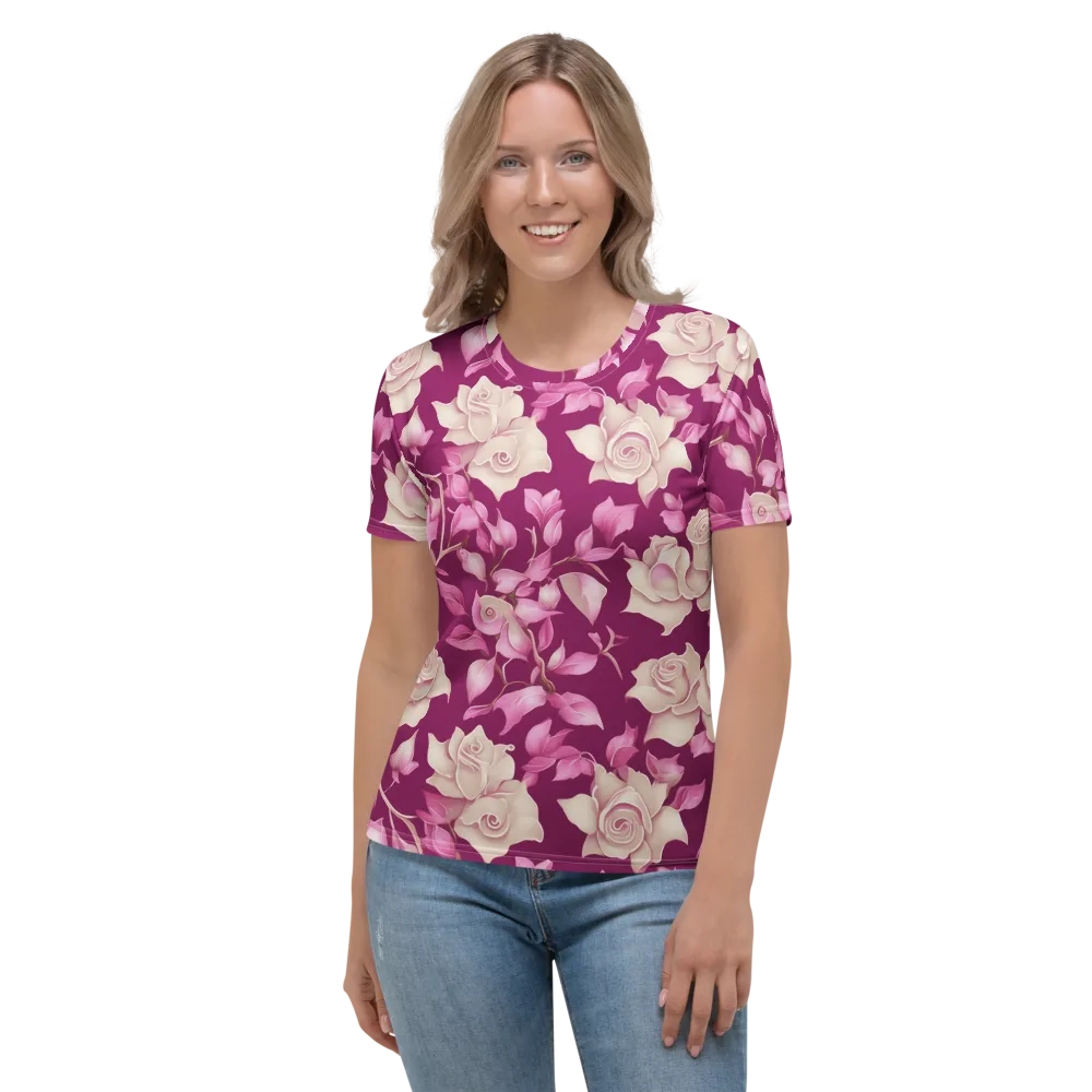 Velvet Rose Rhapsody on Women's Crew Neck T-Shirt — Front