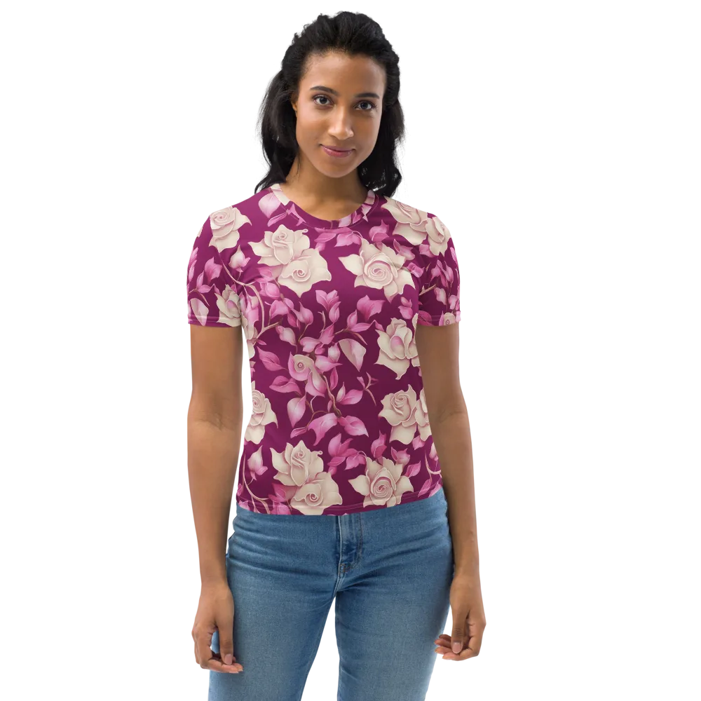 Velvet Rose Rhapsody on Women's Crew Neck T-Shirt — Front