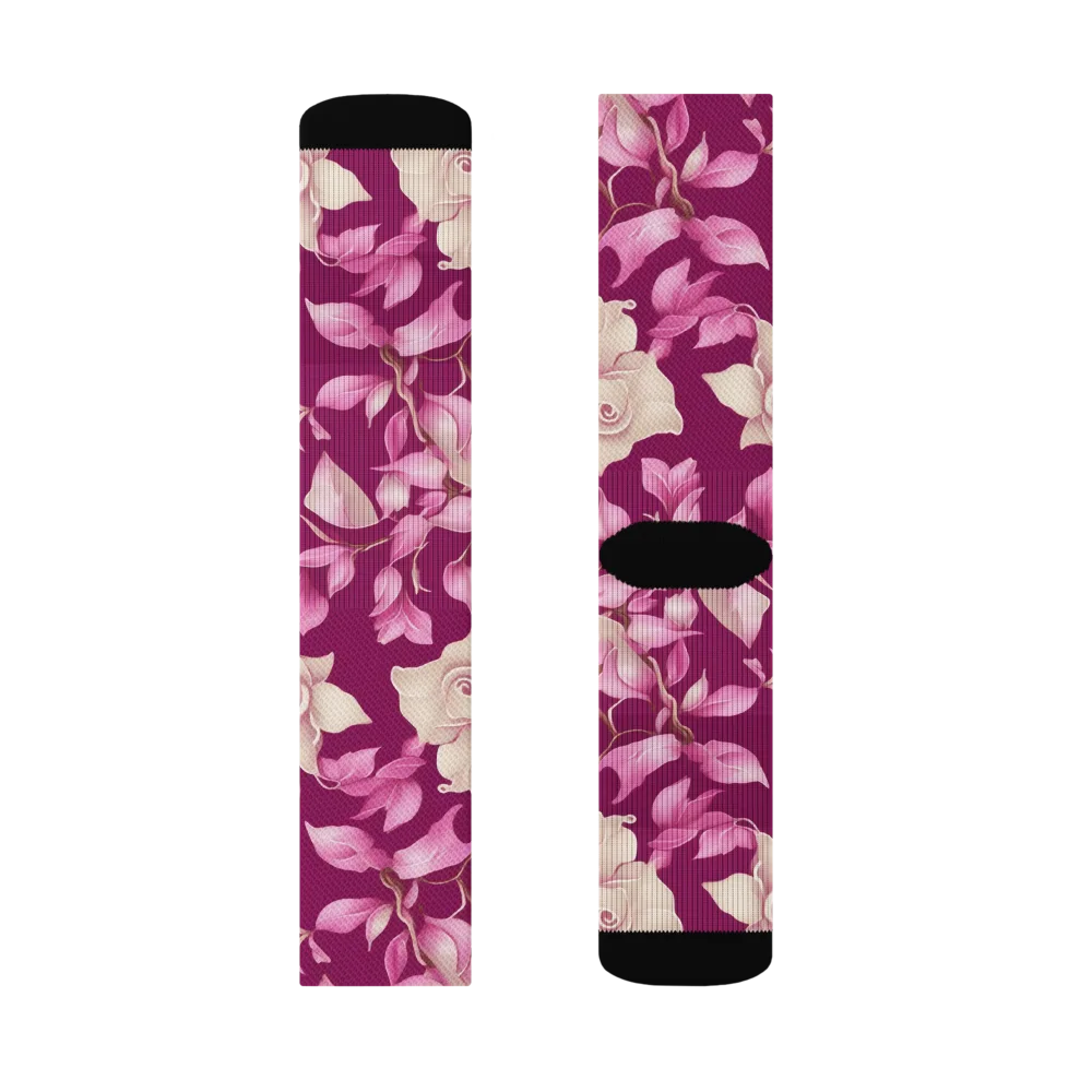 Velvet Rose Rhapsody on Socks — Right Sock