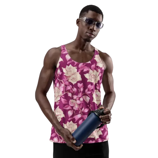 Velvet Rose Rhapsody on a Men's Tank Top
