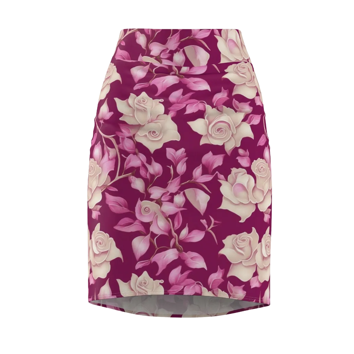 Velvet Rose Rhapsody on Pencil Skirt — Front