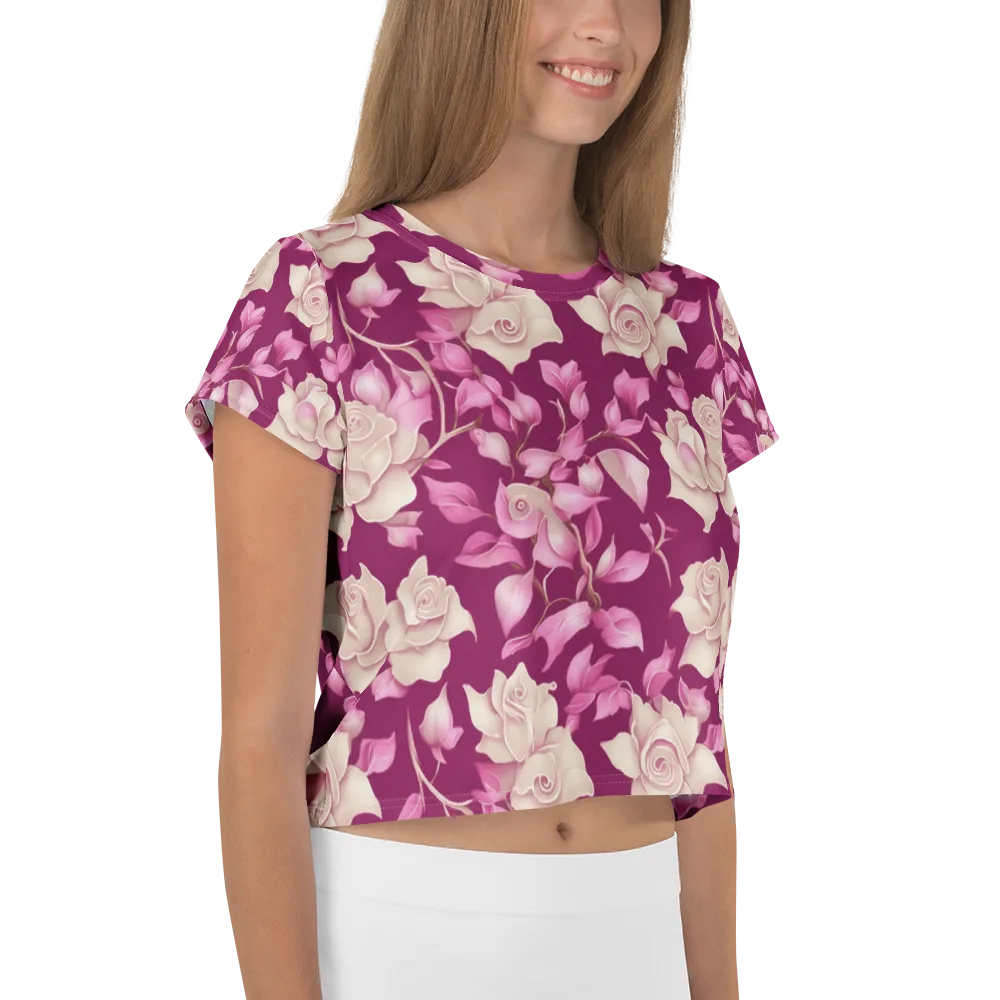 Velvet Rose Rhapsody on Crop Tee — Right