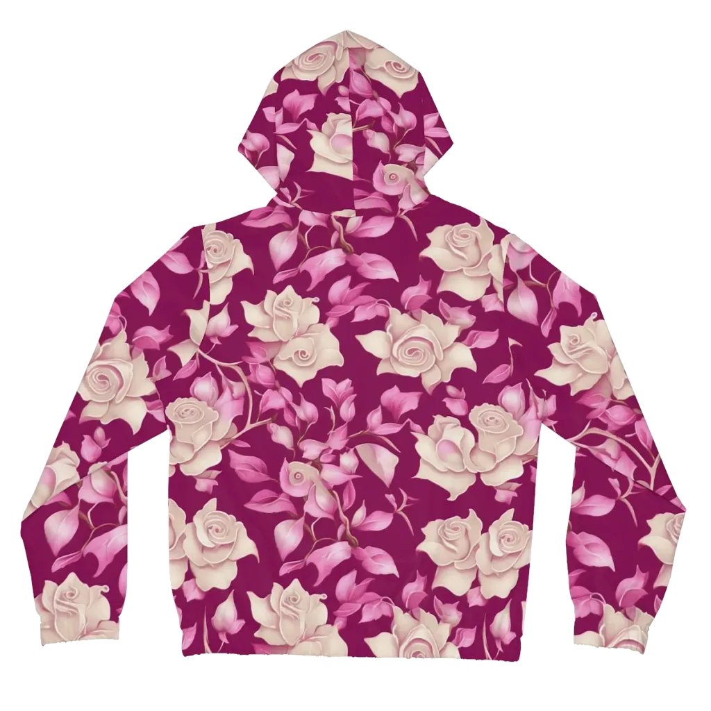 Velvet Rose Rhapsody on Women's Full-Zip Hoodie — Back