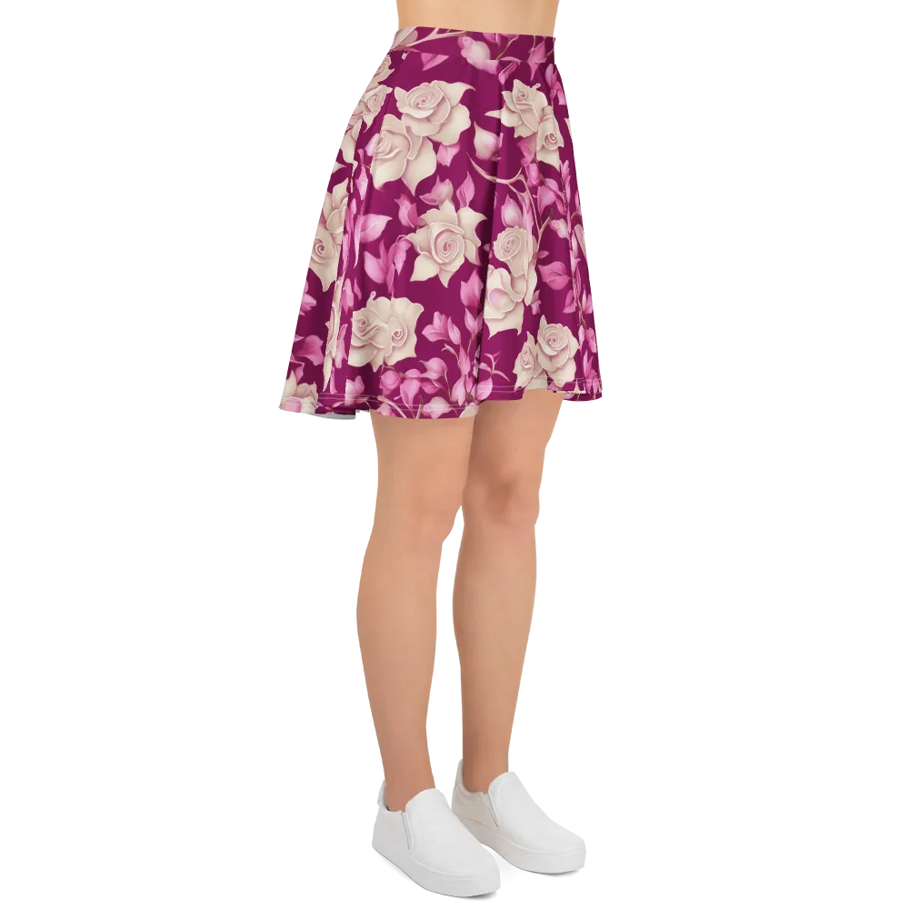 Velvet Rose Rhapsody on Skater Skirt — Right
