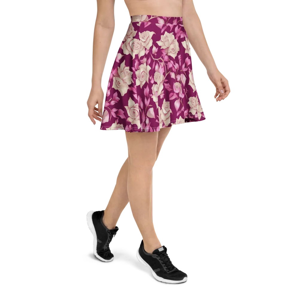 Velvet Rose Rhapsody on Skater Skirt — Right