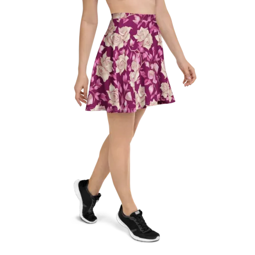 Velvet Rose Rhapsody on a Skater Skirt