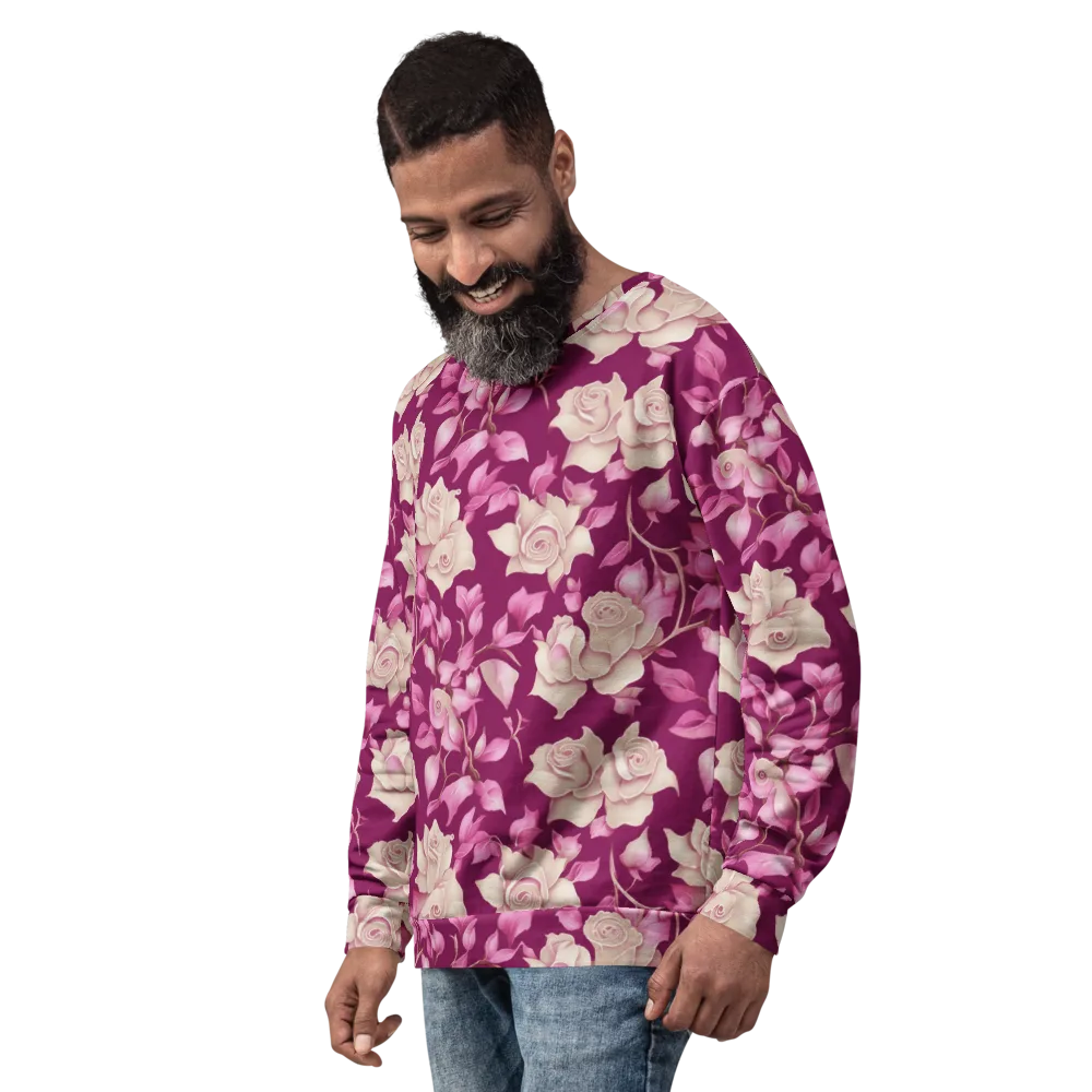 Velvet Rose Rhapsody on Sweatshirt — Left Front