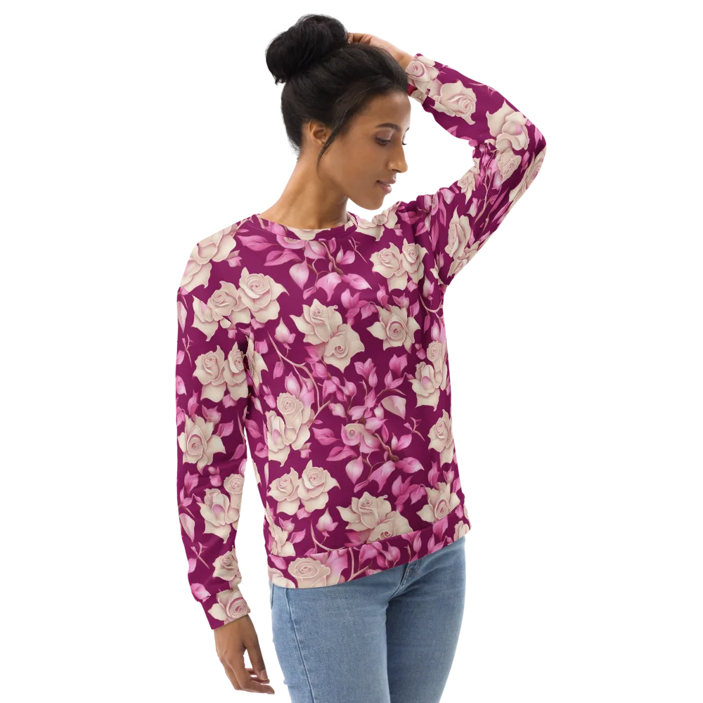 Velvet Rose Rhapsody on Sweatshirt — Right Front