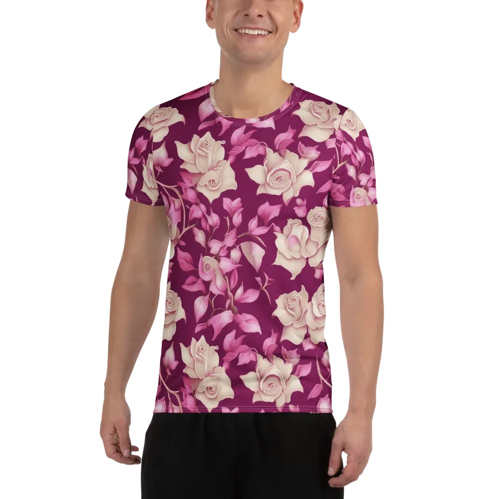 Velvet Rose Rhapsody on Men's Athletic T-Shirt — Front