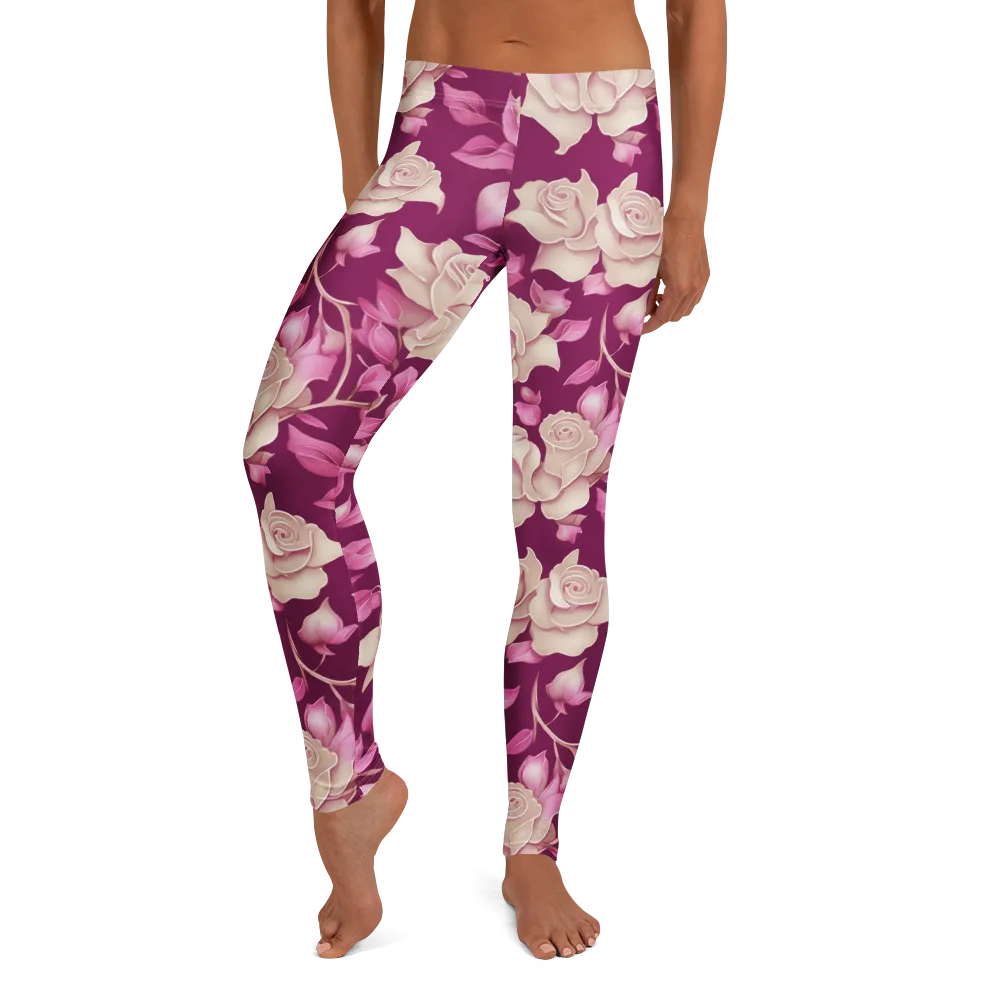 Velvet Rose Rhapsody on Leggings — Front