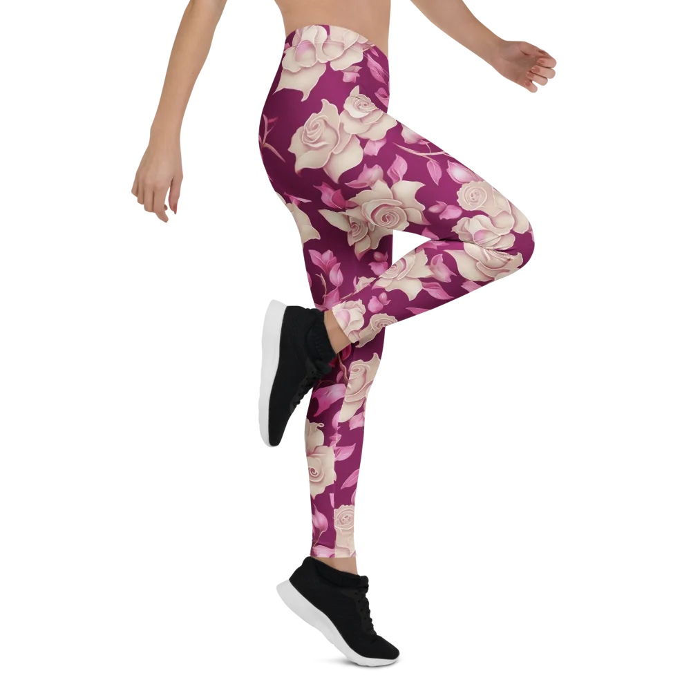 Velvet Rose Rhapsody on Leggings — Right