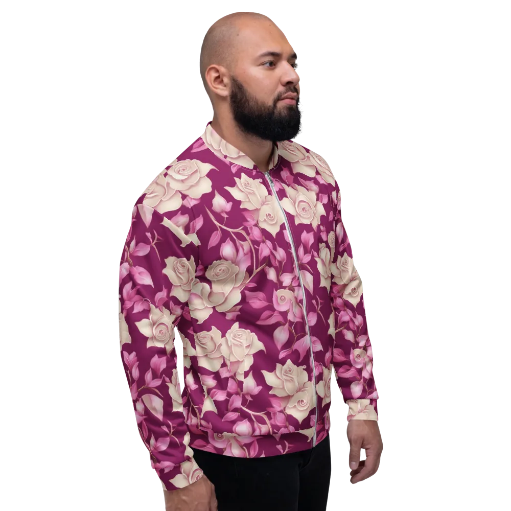Velvet Rose Rhapsody on Bomber Jacket — Right