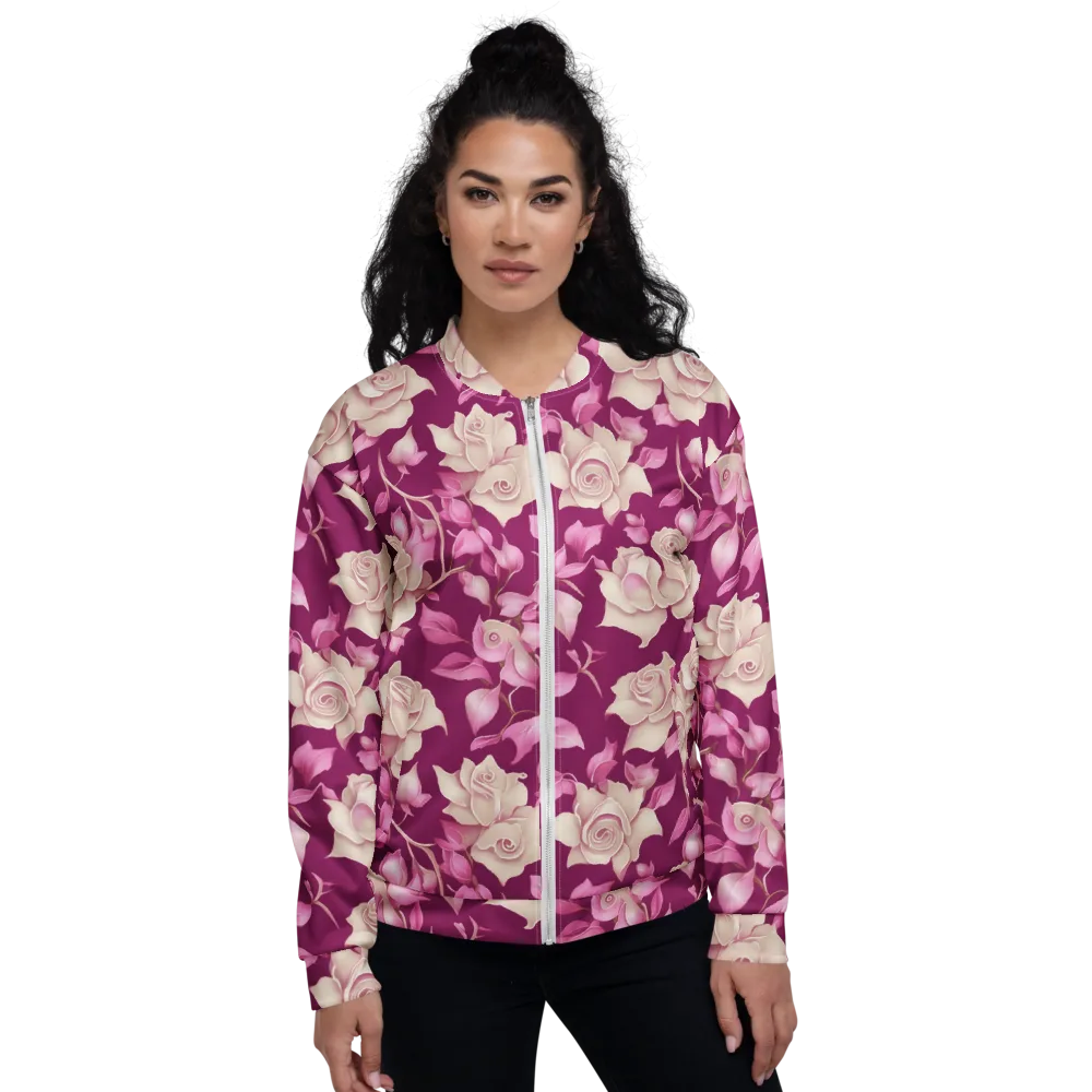 Velvet Rose Rhapsody on Bomber Jacket — Front