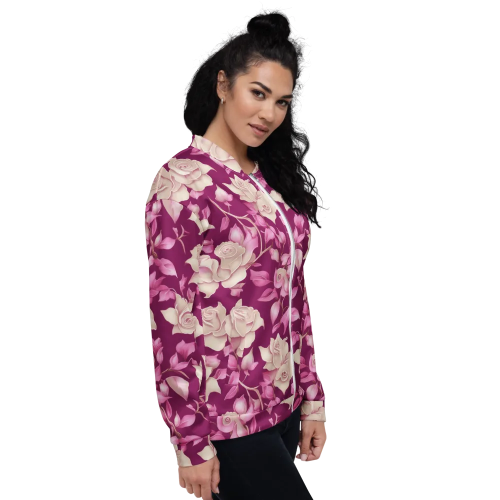 Velvet Rose Rhapsody on Bomber Jacket — Right