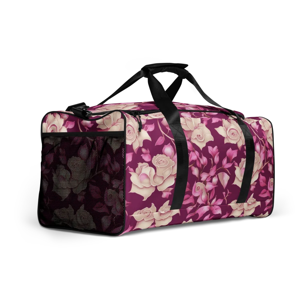 Velvet Rose Rhapsody on Duffle Bag — Right Front