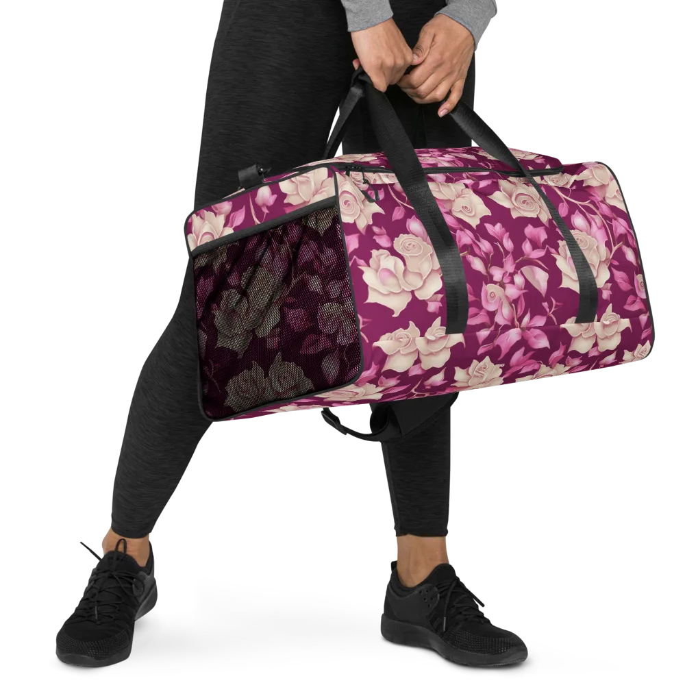 Velvet Rose Rhapsody on Duffle Bag — Right Front