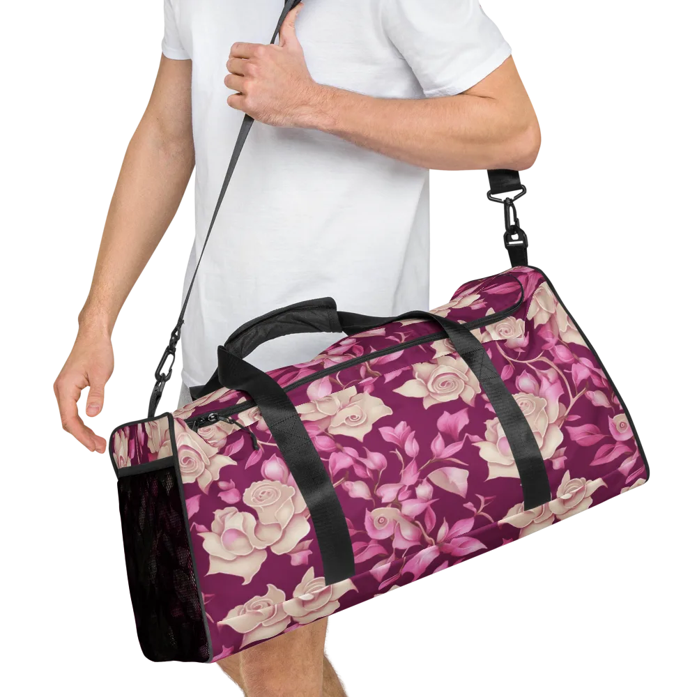 Velvet Rose Rhapsody on Duffle Bag — Right Front