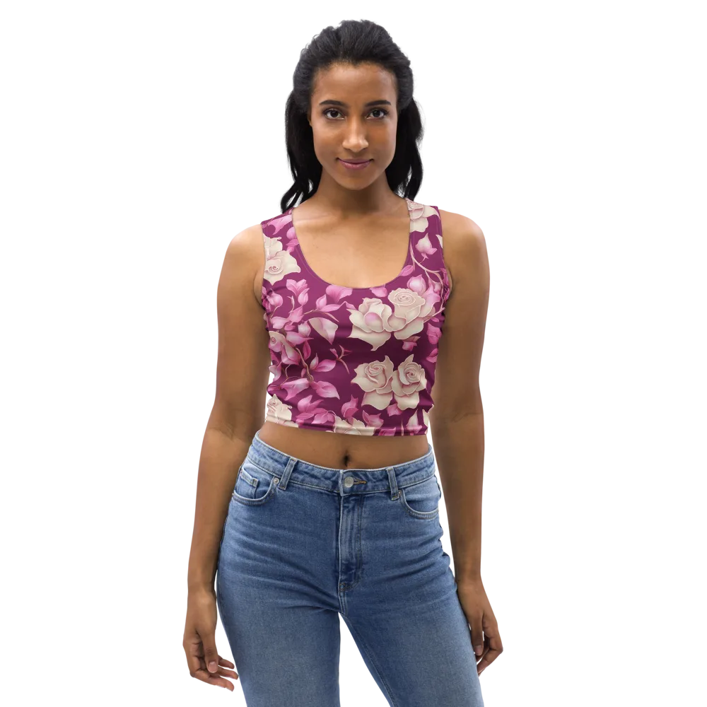 Velvet Rose Rhapsody on Crop Top — Front