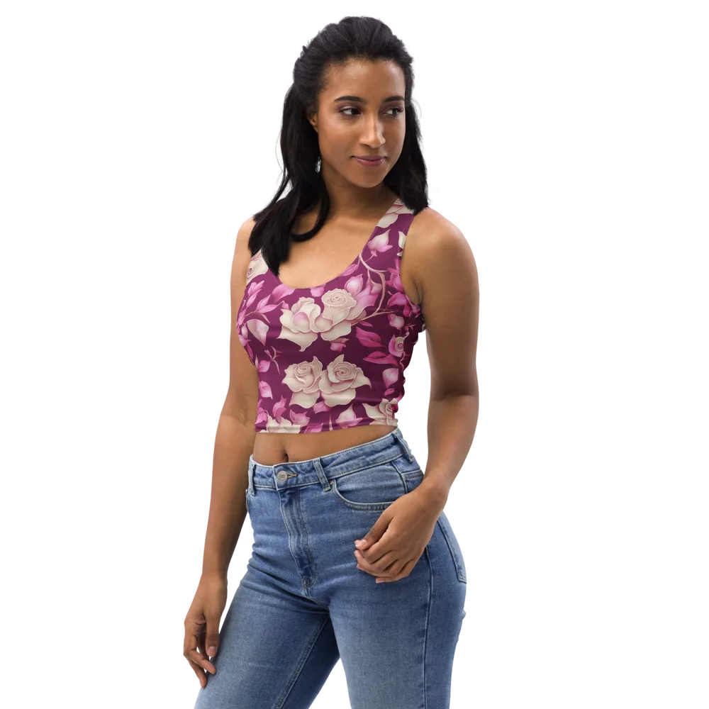 Velvet Rose Rhapsody on Crop Top — Left Front