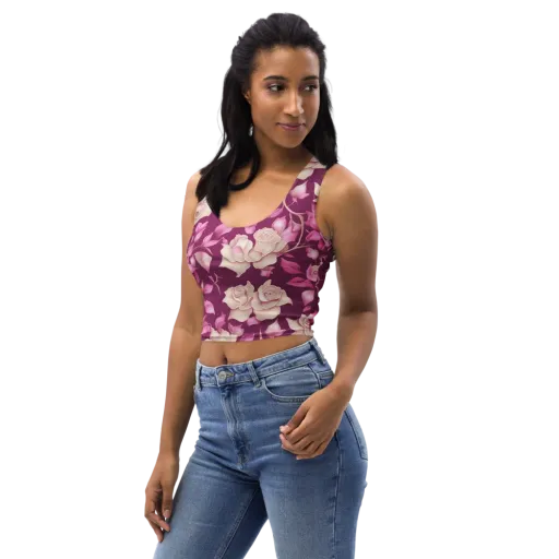 Velvet Rose Rhapsody on a Crop Top