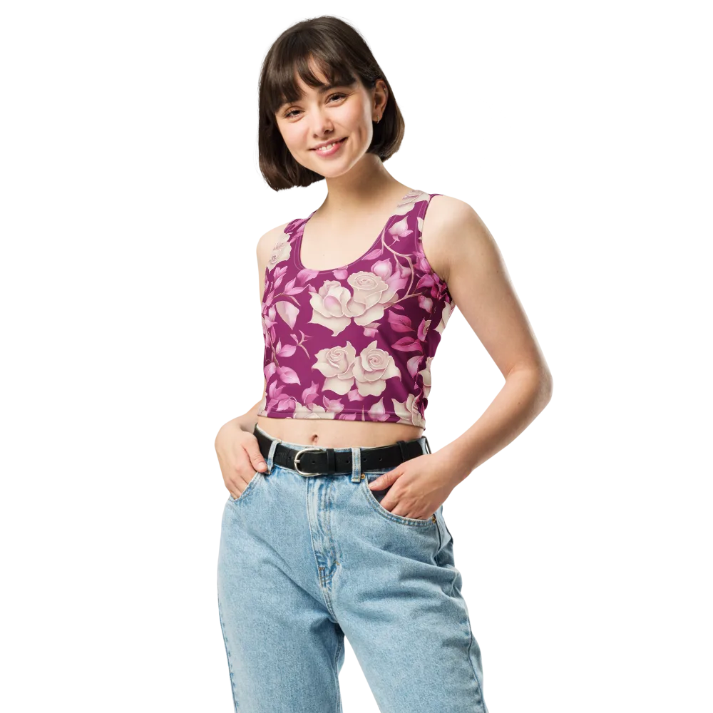 Velvet Rose Rhapsody on Crop Top — Front
