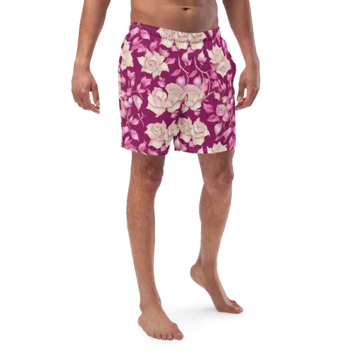 Velvet Rose Rhapsody on a Swim Trunks