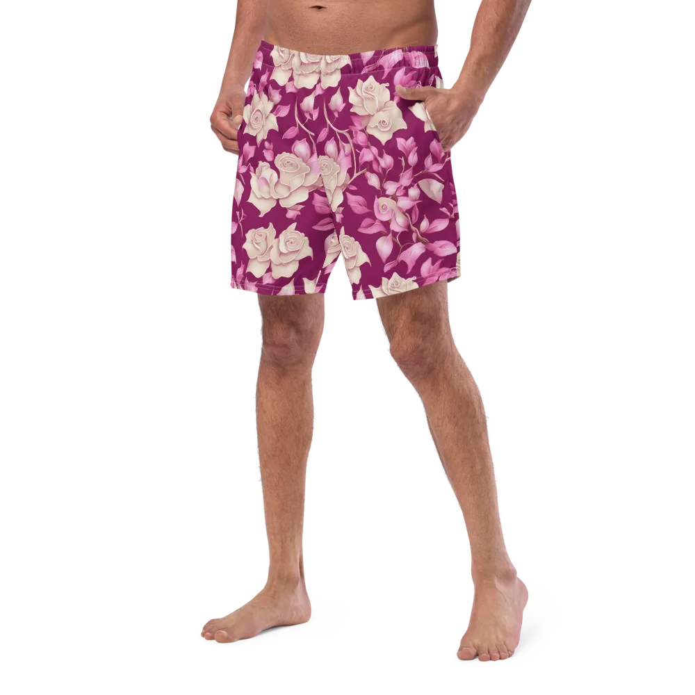 Velvet Rose Rhapsody on Swim Trunks — Left Front